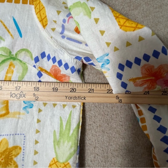 Calypso St Barth Tunic Womens XL Tropical Linen Blend Resort Beach Shirt Coverup - Picture 3 of 12